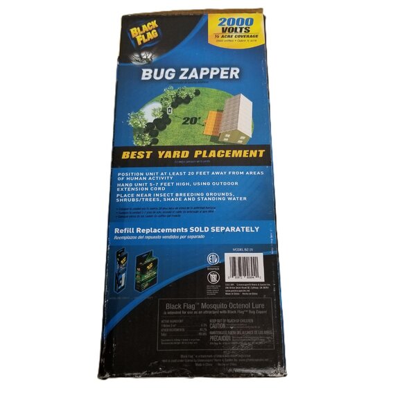 Black Flag BZ-20 Bug Zapper 2000 Volt Half Acre UV Light Mosquito Insect Killer - Picture 9 of 12